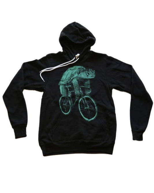 Sea Turtle on A Bike Unisex Hoodie