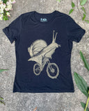 Snail on A Bicycle Women’s Shirt - Standard Tee - Black / S - Women’s