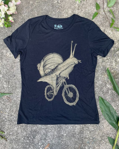 Snail on A Bicycle Women's Shirt