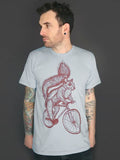 Squirrel on a Bicycle Men’s T-Shirt - The Classic Tee - Silver / XS - UNISEX / MENS TSHIRTS