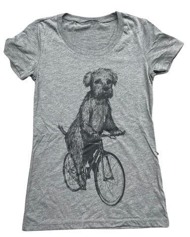 Terrier on A Bicycle Women's Shirt