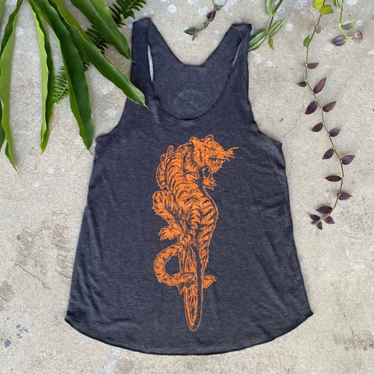 Tiger on a Bicycle Racerback Tank - Ladies Tees