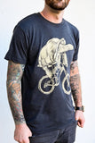 Tortoise on A Bicycle Men’s Shirt - Unisex/Mens Tee / Vintage Wash Black / S - Unisex Tees