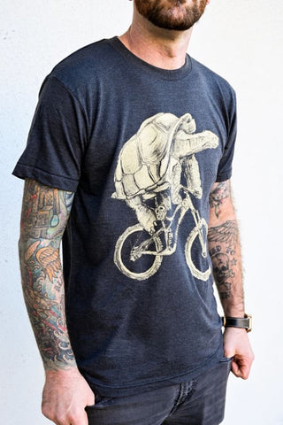 Tortoise on A Bicycle Men's Shirt