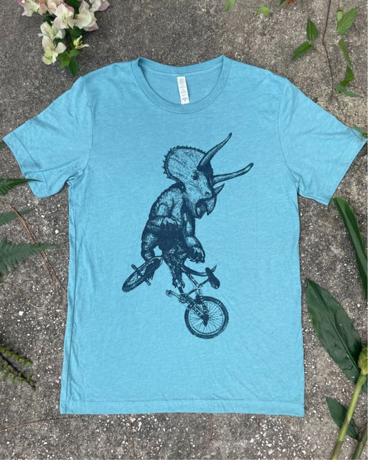 Triceratops on A Bicycle Men’s/Unisex Shirt - Unisex Tees