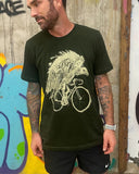 Vulture on A Bicycle Men’s/Unisex Shirt - Classic Tee - Dark Olive / XS - Unisex Tees