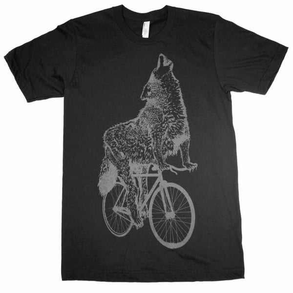 Wolf on a Bicycle Men's T-Shirt | Gifts for Animal Lovers