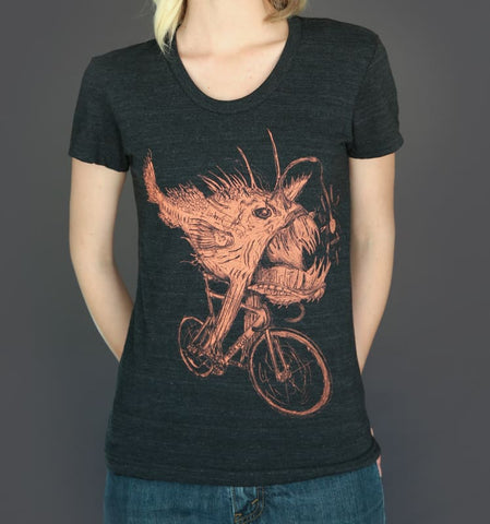Anglerfish on a Bicycle Women's Shirt