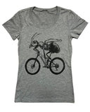 Ant on A Bicycle Women’s Shirt - Classic Slim Tee - Tri-Grey / S - Women’s
