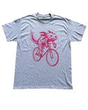 Axolotl on A Bicycle Men’s/Unisex Shirt - 90’s Heavy Tee - Sport Grey / XS - Unisex Tees