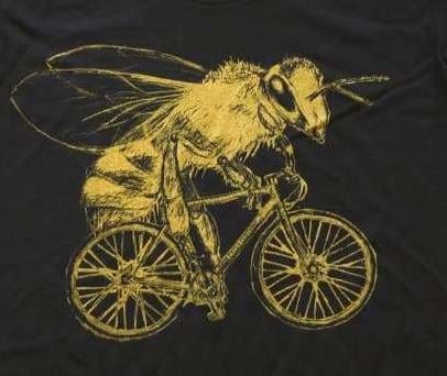 Bee on a Bicycle Youth Shirt - Classic Tee - Black / YS - Kids Shirts