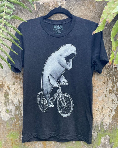 Beluga Whale on a Bicycle Men's/Unisex Shirt