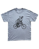 Bulldog on A Bicycle Men’s/Unisex Shirt - 90’s Heavy Tee - Heather Grey / XS - Unisex Tees