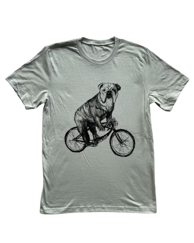 Bulldog on A Bicycle Men's/Unisex Shirt