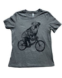 Bulldog on A Bicycle Women’s Shirt - Standard Tee - Tri-Grey / XS - Women’s