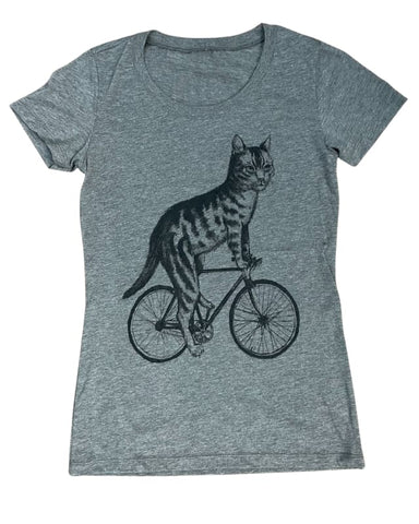 Cat on A Bicycle Women's Shirt