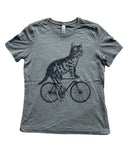 Cat on A Bicycle Women’s Shirt - Standard Tee - Tri-Grey / XS - Women’s