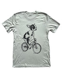 Chihuahua on A Bicycle Men’s/Unisex Shirt - Classic Tee - Silver / XS - Unisex Tees