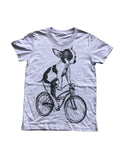Chihuahua on a Bicycle Youth Shirt - Classic Tee - Heather Grey / YS