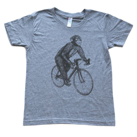 Chimpanzee on a Bicycle Youth Shirt