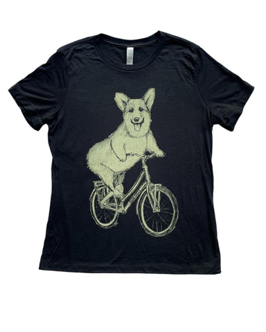 Corgi on A Bicycle Women's Shirt