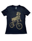 Dachshund on A Bicycle Women’s Shirt - Standard Tee - Black / XS - Women’s