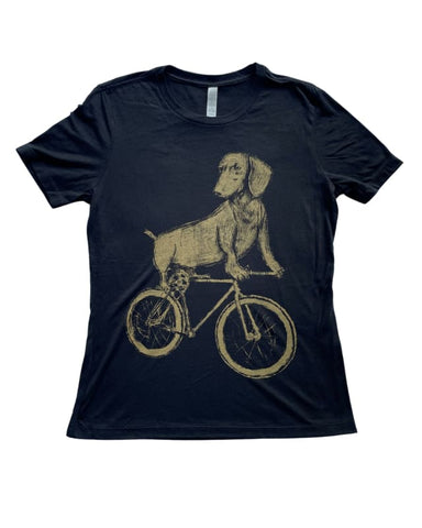 Dachshund on A Bicycle Women's Shirt