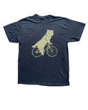 Flat Face Cat on A Bicycle Men’s/Unisex Shirt - 90’s Heavy Tee - Black / XS - Unisex Tees