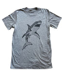 Folkin’ Shark Men’s/Unisex Shirt - 70’s Vintage Tee - Tri-Grey / XS - Unisex Tees