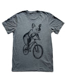 French Bulldog on A Bicycle Men’s/Unisex Shirt - 70’s Vintage Tee - Tri-Grey / XS - Unisex Tees