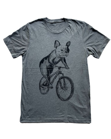 French Bulldog on A Bicycle Men's/Unisex Shirt