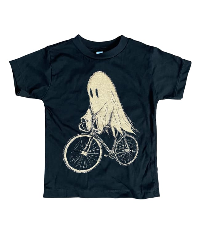 Ghost on a Bicycle Toddler Shirt - Classic Tee - Black / 2T