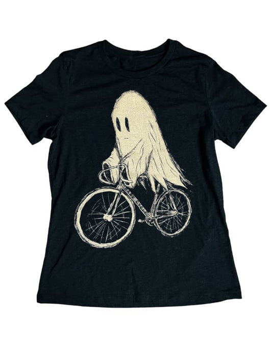 Ghost on A Bicycle Women’s Shirt - Standard Tee - Black / S - Women’s