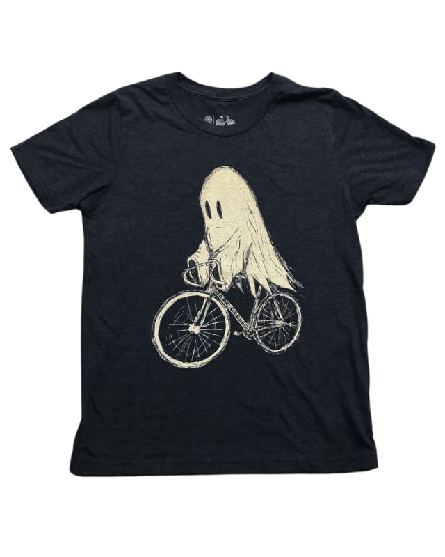 Ghost on a Bicycle Youth Shirt - Classic Tee - Black / YS