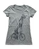 Great Dane on A Bicycle Women’s Shirt - Classic Slim Tee - Tri-Grey / S - Women’s