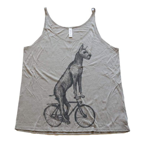 Great Dane on a Bicycle Women's Tank Top