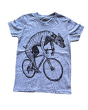 Greyhound on a Bicycle Youth Shirt - Classic Tee - Heather Grey / YS