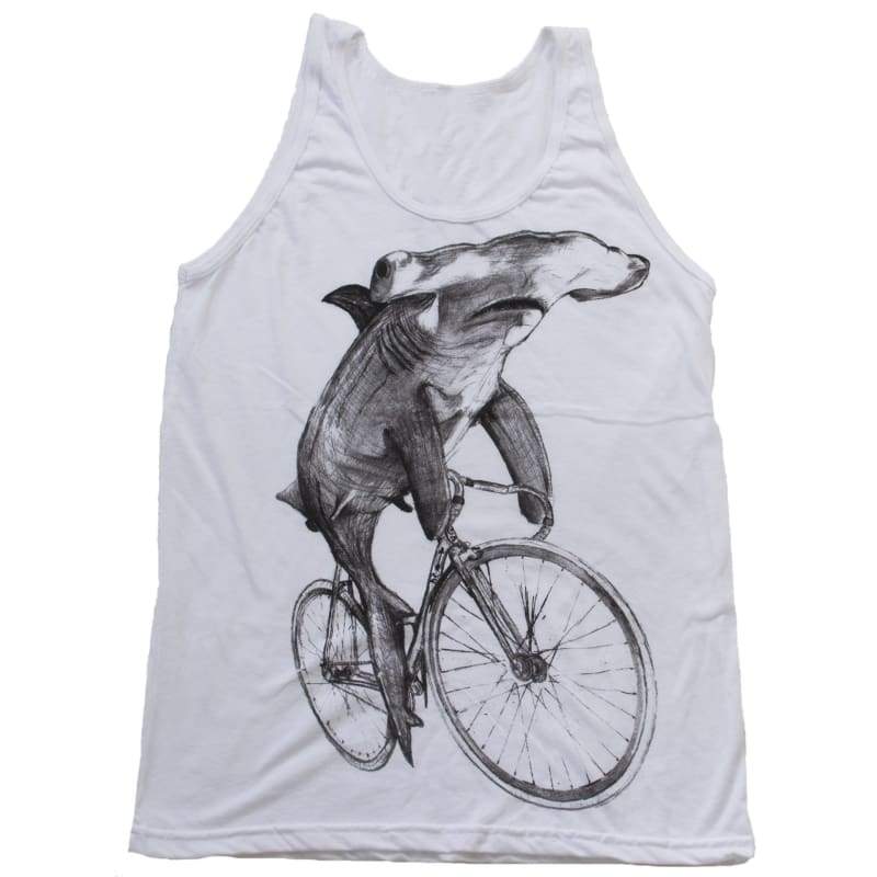 Hammerhead on a Bicycle Mens Tank Top - Unisex Tanks