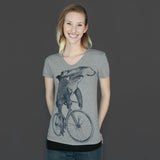 Hammerhead on a Bicycle Womens T-Shirt - Ladies Tees