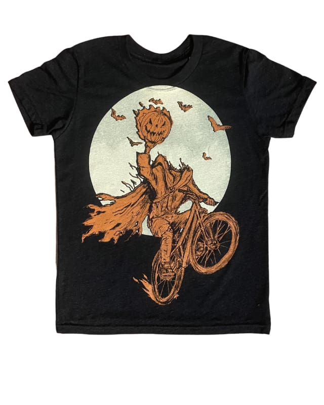Headless Cyclist on a Bicycle Youth Shirt - Classic Tee - Black / YS