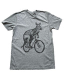 Kangaroo on A Bicycle Men’s/Unisex Shirt - 70’s Vintage Tee - Tri-Grey / XS - Unisex Tees