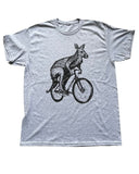 Kangaroo on A Bicycle Men’s/Unisex Shirt - 90’s Heavy Tee - Heather Grey / XS - Unisex Tees