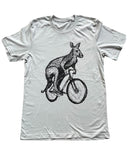 Kangaroo on A Bicycle Men’s/Unisex Shirt - Classic Tee - Silver / XS - Unisex Tees