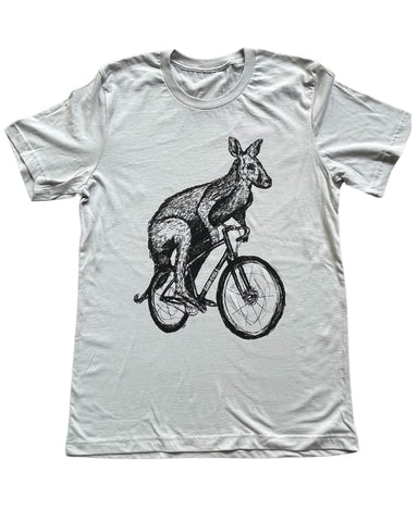 Kangaroo on A Bicycle Men's/Unisex Shirt