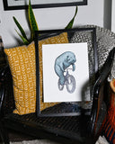 Manatee on a Bike Print - Artwork