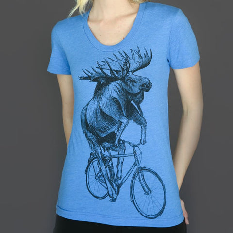 Moose on a Bicycle Women's T-Shirt