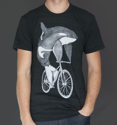 Orca on a Bicycle Men's T-Shirt