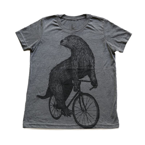 Otter on a Bicycle Kids T-Shirt | Gifts for Animal Lovers