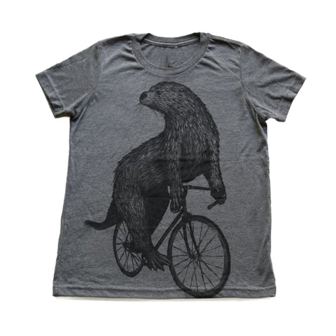 Otter on a Bicycle Kids T-Shirt