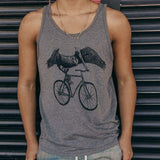 Pelican on a Bicycle Mens Tank Top - Unisex Tanks